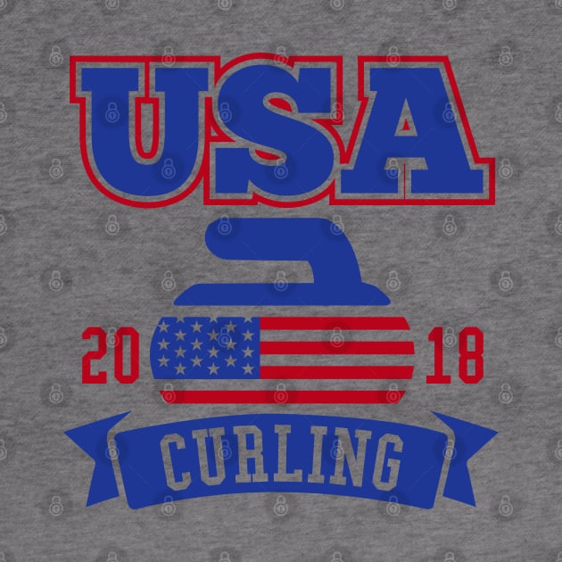 USA Curling 2018 by DetourShirts